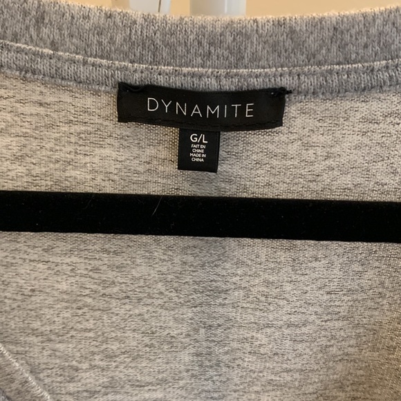 Dynamite V Neck Light Grey Sweater - Picture 2 of 4